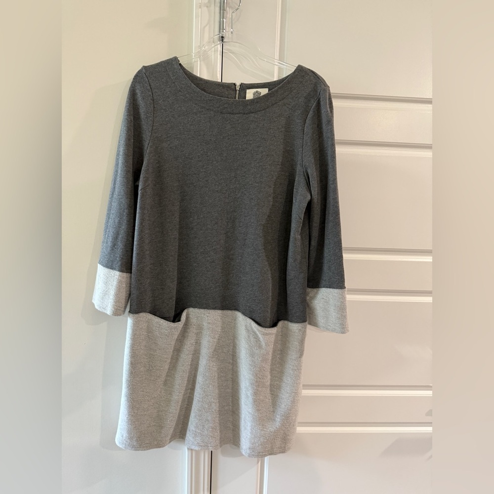 Lili'S Closet Gray 2 Tone Medium Sweater Dress Casual Travel Colorblock